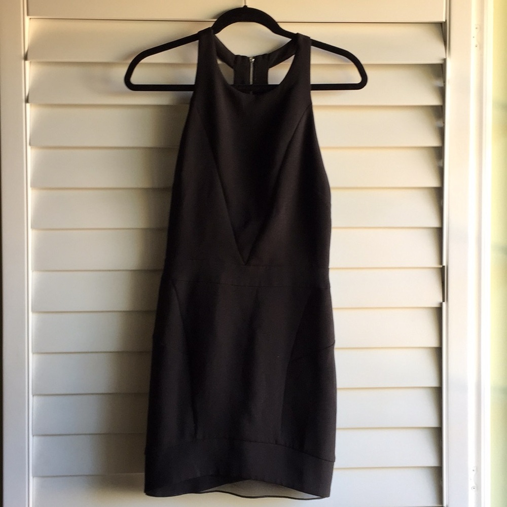 Little black dress with minimalist detailing